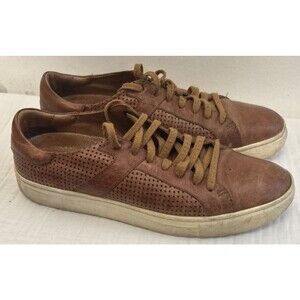 Trask Shoes Mens 8M Aaron Casual Low Top Sneaker brown Leather Lace Up Comfort